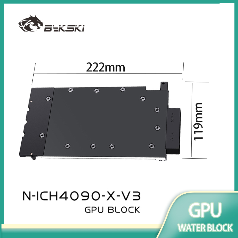 Rtx 4090 Water Block Full Cover - Bykski GPU-Wasserblock für Inno3D GeForce RTX